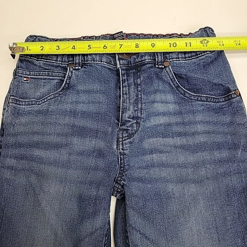 Tommy Hilfiger Boy's Jeans Size 14 Straight Leg Medium‎ Wash Midrise Whiskering